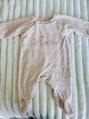 Fixoni Cotton Light Pink Footed One-Piece Baby Romper Onesie